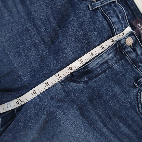 NYDJ Jeans Women's jeans Teresa Wideleg Blue Riverwalk wash Raw hem size 12 - Picture 5 of 16